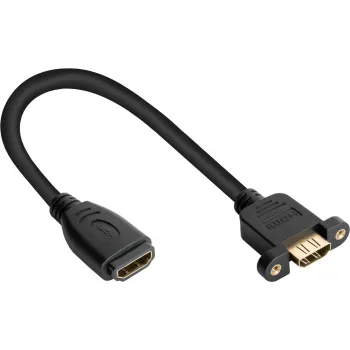 Cablu de instalare Good Connections HDMI, HDMI Type-A mamă la mamă pentru montaj în panou, 0,3 m, negru HDMI-AD23