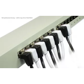 Cablu patch GoodConnections Cat. 5e F/UTP, 2 m, negru, 90° la drept RJ45 805S-020EWI