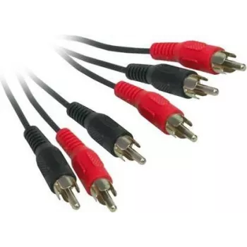 Cablu Good Connections AVB-02 3x RCA tată la 3x RCA tată video compozit + audio stereo, 2 m, negru