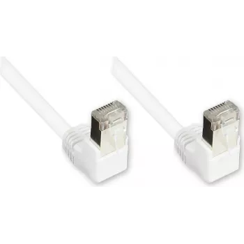 Cablu patch Cat. 5e F/UTP Good Connections, alb, 3 m, conectori RJ45 în unghi 90° în jos 805W-030WI