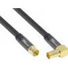 Cablu de antenă SAT SmartFLEX GoodConnections, tată IEC/coaxial în unghi la mamă, aurit, ecranare cvadruplă, 120 dB, negru, 10 m (GC-M2077)