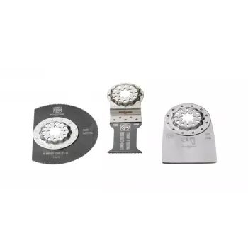 Set de lame de ferăstrău FEIN E-Cut Long-Life Starlock, 3 piese, bimetal, pentru MultiMaster AMM 500 Plus Select, AMM 700 Max Top, AMM 700 Max Select 35222967110