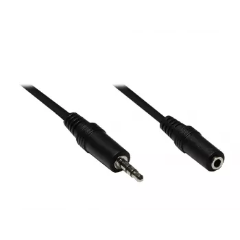 Cablu prelungitor audio stereo 3,5 mm GoodConnections AS-35V3, tată la mamă, 3 m, negru