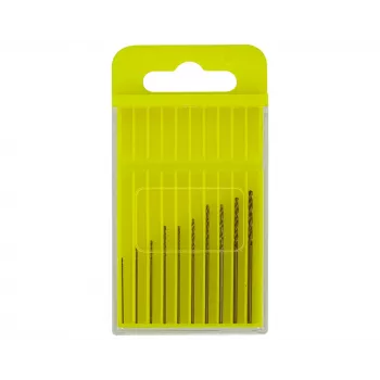 Donau Elektronik HSS-CO-200 HSS Cobalt Twist Drill Bit Set, 10 Pieces, 0.3–1.2 mm, DIN 338, Cylindrical Shank