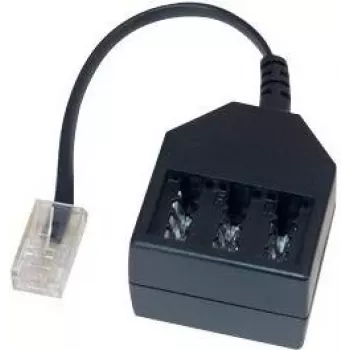 Adaptor telefonic GoodConnections RJ45 (8P4C) tată la TAE-F mamă, 20 cm, negru T4A-NFF