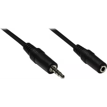Cablu prelungitor audio GoodConnections 3,5 mm, tată la mamă, 3 poli, negru, 2,5 m AS-35V25