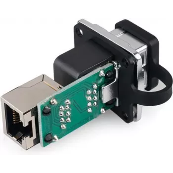 Cuplor industrial RJ45 GoodConnections Alcasa IC06-R302, IP65/IP67, gri, carcasă din zinc, de la -40 la 80 °C