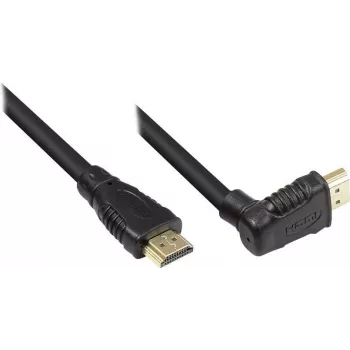 Cablu HDMI High-Speed Good Connections cu Ethernet, conector în unghi în sus, aurit, 1 m, negru 4510-GWO010