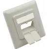 Inserție centrală GoodConnections 50x50mm cu ramă de acoperire 80x80mm pentru prize de rețea, alb semnal RAL9003 (GC-N0155)