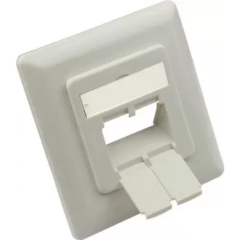 Inserție centrală GoodConnections 50x50mm cu ramă de acoperire 80x80mm pentru prize de rețea, alb semnal RAL9003 (GC-N0155)