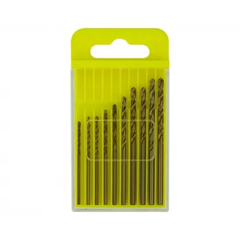 Set de burghie spiralate pentru metal HSS-Co Donau Elektronik HSS-CO-225, 10 piese, 1,3–2,5 mm, DIN 338, coadă cilindrică