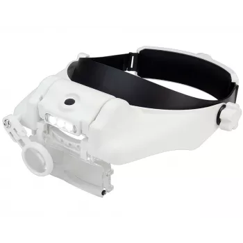 Donau Elektronik KBLP60 Premium LED Headband Magnifier 1.5x-11.5x White
