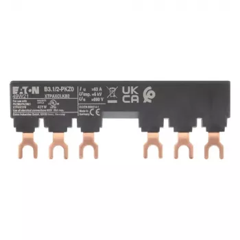 Adaptor pentru bară colectoare trifazată EATON B3.1/2-PKZ0 pentru întrerupătoare automate de protecție a motorului PKZ0, 63 A, 690 V AC, 3 poli, IP20 (044945)