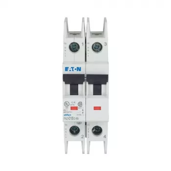 Întrerupător automat miniatural (MCB) Eaton FAZ-C15/2-NA, 15 A, 2 poli, caracteristică C 102169