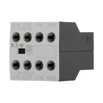 Bloc de contacte auxiliare Eaton DILA-XHIT22, 2NO+2NC, montaj frontal, borne cu șurub, negru/alb 101044