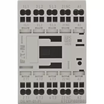 Contactor de putere Eaton DILM9-01(24VD), 3 poli, 9 A, bobină 24 V DC 199238