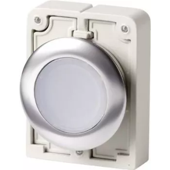 Buton de acționare rotund plat Eaton M30C-FDRL-W, inel cromat, alb 182950