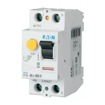 Întreruptor automat de curent rezidual (RCCB) Eaton PFIM-25/2/003-G/F tip F, 2 poli, 25 A, 30 mA, caracteristică G/F 187449
