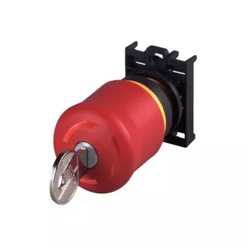 Buton de oprire de urgență Eaton M22-PVS/K01, deblocare cu cheie, 1 NC, montaj frontal 216514