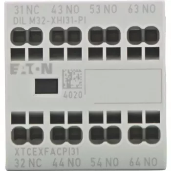 Eaton DILM32-XHI31-PI Bloc de contacte auxiliare, 3NO+1NC, 4A, borne cu șurub, montaj frontal pentru contactoare DILM7-DILM32 199312