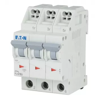 Întreruptor automat de protecție a circuitului Eaton PLI-C16/3 tip C 16 A, 3 poli 101321