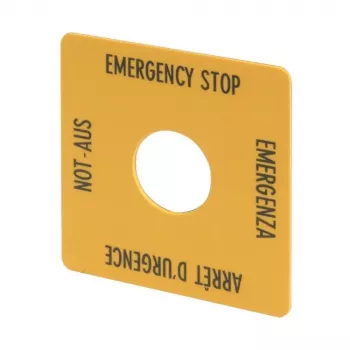 Placă de legendă oarbă galbenă Eaton 216484 seria M22, montaj frontal cu clipsare, policarbonat