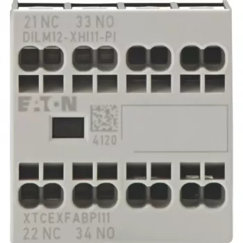 Eaton DILM12-XHI11 Bloc de contacte auxiliare, 1NO+1NC, montaj frontal, borne cu șurub 199456