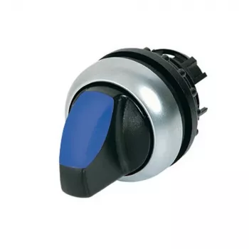 Buton de acționare pentru comutator selector iluminat Eaton M22-WRLK-B, buton rotativ, 2 poziții, cu reținere, negru