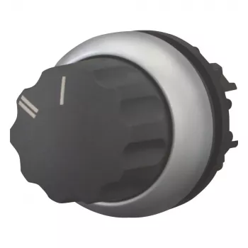 Comutator selector Eaton M22-WR-X92, 2 poziții, cu reținere, buton rotativ, negru