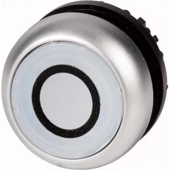 Comutator cu buton Eaton M22-DL-W-X0, negru/metalic/alb 216940