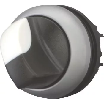 Comutator selector rotativ Eaton M22-WKV, manetă, poziția V, cu reținere, IP66, negru/gri 216874
