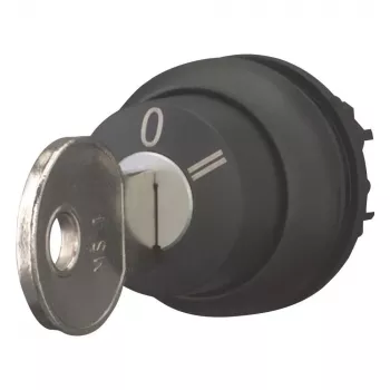 Comutator selector cu cheie Eaton M22S-WRS3, 3 poziții, cu reținere, negru 216901
