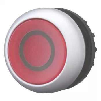 Comutator cu buton Eaton M22-DL-R-X0, negru/metalic/roșu 216936