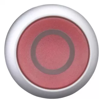 Comutator cu buton Eaton M22-DL-R-X0, negru/metalic/roșu 216936