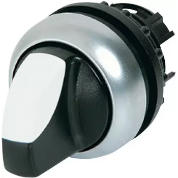 Buton de acționare pentru comutator basculant cu 3 poziții Eaton M22-WRLK3-W, plastic, manetă albă, ramă titan 216843-BK
