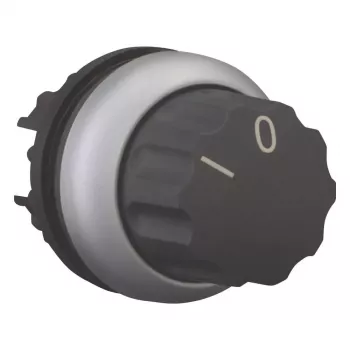 Buton de acționare pentru comutator selector Eaton M22-W, inel frontal din plastic, negru