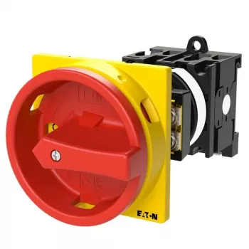 Comutator cu came blocabil Eaton T0-2-1/V/SVB, 20 A, 1 pol, 90°, roșu/galben