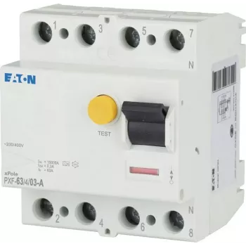 Întrerupător de protecție împotriva curentului rezidual (RCCB) Eaton PXF-63/4/03-A, 63 A, 4 poli, 300 mA, tip A 236804