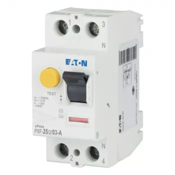 Întrerupător de protecție împotriva curentului rezidual (RCCB) Eaton PXF-25/2/03-A, 25 A, 2 poli, 30 mA, tip A 236746