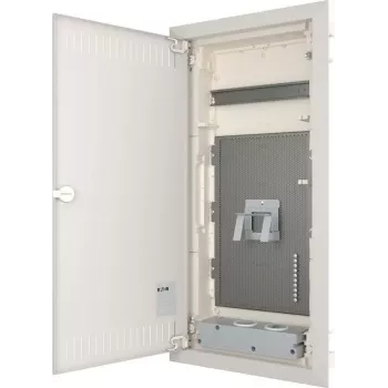 Eaton KLV-48HWM-F Flush-Mounted Distribution Board, 48 Module Units, 4 Rows, Transparent Door, White 178836