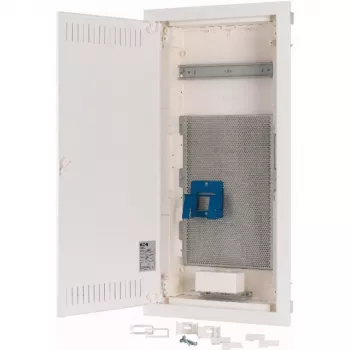 Eaton KLV-48HWM-F Flush-Mounted Distribution Board, 48 Module Units, 4 Rows, Transparent Door, White 178836
