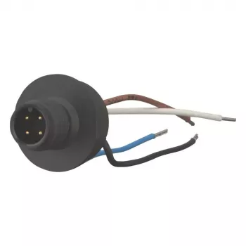 Conector tată drept Eaton M12 codificat A cu 4 pini, racord cu șurub, IP65/IP67, 230 V/4 A, carcasă PBT, contacte aurite, cablu 4-6 mm 266135