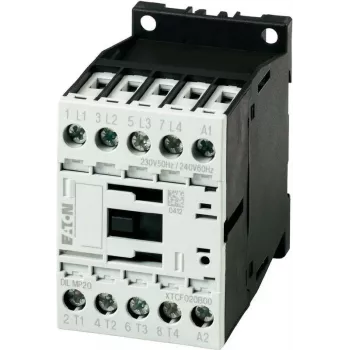 Contactor de putere Eaton DILM7-10 24 V DC, 3 poli, 1 contact auxiliar NO, 7 A AC-3, 3 kW, borne cu șurub 276565