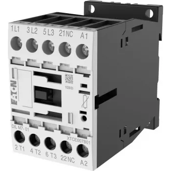 Contactor Eaton DILM7-01, 3 poli, 7 A, bobină 230 V AC 50 Hz / 240 V AC 60 Hz, 1 contact auxiliar NC 276585