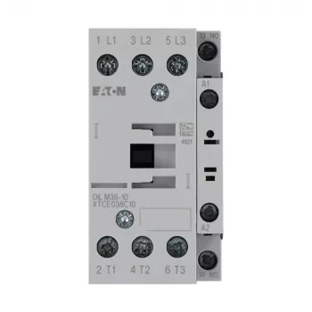 Contactor de putere Eaton DILM38-10, bobină 230 V AC 50 Hz / 240 V AC 60 Hz, 3 poli, 38 A, 1 contact auxiliar NO 112428