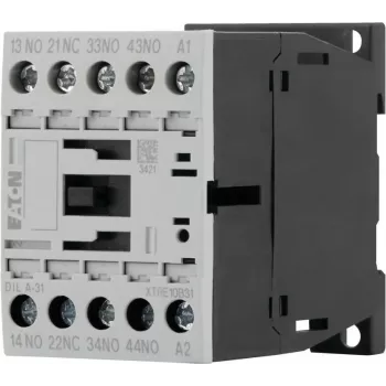 Contactor auxiliar Eaton DILA-31 24 V DC 3 NO + 1 NC borne cu șurub 1,6 kW