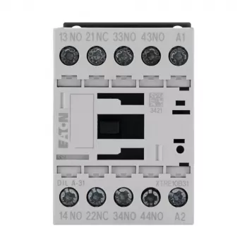 Contactor auxiliar Eaton DILA-31 24 V DC 3 NO + 1 NC borne cu șurub 1,6 kW