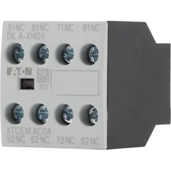 Bloc de contacte auxiliare Eaton DILA-XHI04, tetrapolar, 2NO+2NC, montaj frontal, borne cu șurub, negru/alb 276424