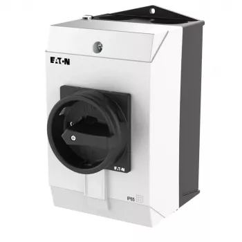 Comutator cu came Eaton T3-4-15682/I2/SVB-SW 6 poli, 32 A, 690 V AC, montaj încorporat, mâner negru/placă frontală albă 207211