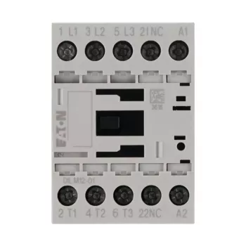 Contactor de motor Eaton DILM12-01 3 poli, bobină 230 V AC / 240 V AC, 12 A, 1 contact auxiliar NC 276865